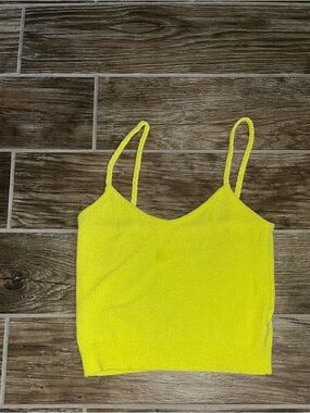 RHODE Women's Neon Yellow Knit Cami Tank Top
